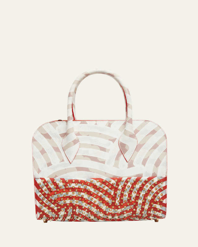 Eloise Medium Top-Handle Bag in Coated Canvas and Leather